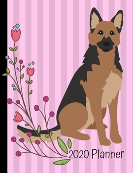 Paperback 2020 Planner: German Shepherd Dog Pink 2020 Monthly Planner Organizer Undated Calendar And ToDo List Tracker Notebook Book