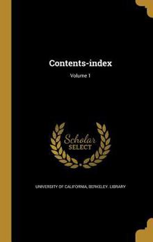 Hardcover Contents-index; Volume 1 Book