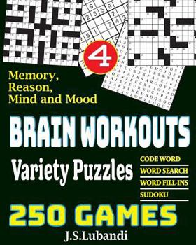 Paperback BRAIN WORKOUTS Variety Puzzles 4 [Large Print] Book