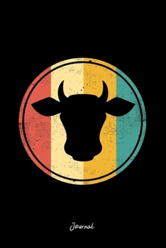 Journal: Dot Grid Journal - Cow Silhouette Retro Stripes Vintage Animal Halloween Gift - Black Dotted Diary, Planner, Gratitude, Writing, Travel, Goal, Bullet Notebook