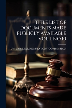 Paperback Title List of Documents Made Publicly Available Vol 1. No.10 Book