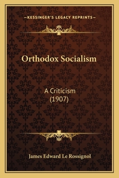 Paperback Orthodox Socialism: A Criticism (1907) Book