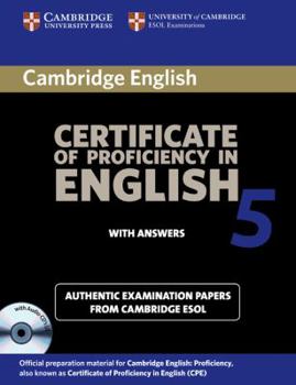 Paperback Cambridge Certificate of Proficiency in English 5 Self Study Pack: Examination Papers from University of Cambridge ESOL Examinations (CPE Practice Tests) Book