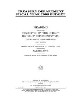 Paperback Treasury Department fiscal year 2008 budget Book