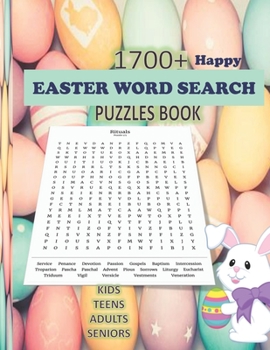 Paperback Happy Easter Word Search Puzzles Book: 100 Puzzles 1700+ Easter words Across 10 Categories like: Easter Traditions, Culture, Rituals etc. Solutions fo [Large Print] Book