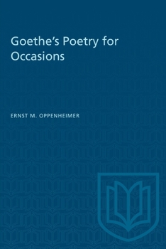 Paperback Goethe's Poetry for Occasions Book
