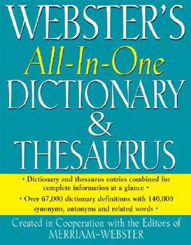 Hardcover Webster's All-In-One Dictionary & Thesaurus Book