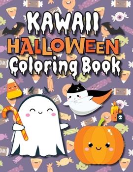 Paperback Kawaii Halloween Coloring Book: (Ages 4-8, 6-12, 8-12, 12+) Full-Page Monsters, Spooky Animals, and More! (Halloween Gift for Kids, Grandkids, Adults, [Large Print] Book