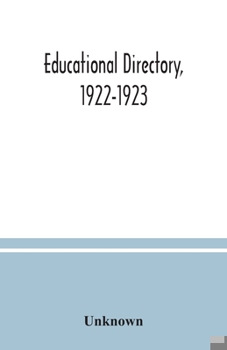 Paperback Educational directory, 1922-1923 Book