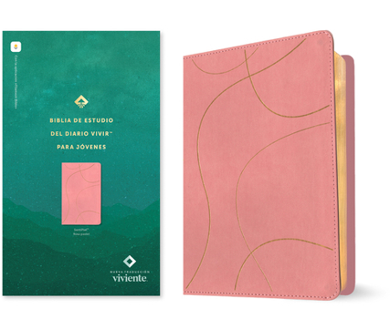 Biblia de Estudio del Diario Vivir Para Jóvenes Ntv (Sentipiel, Rosa Pastel, Letra Roja, Habilitada Para Filament)