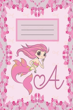 A: Purple floral mermaid notebook, Monogram initial A notebook, Lovely dotted grid journal for Daily Journal  Drawing  Doodling  Sketching  Taking ... Funny romantic valentine's day gift for girls