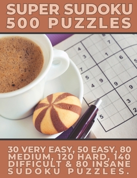 Paperback Super Sudoku - 500 puzzles Book