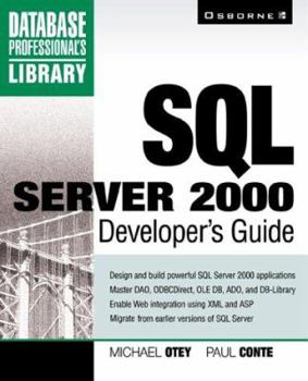Paperback SQL Server 2000 Developer's Guide [With CDROM] Book
