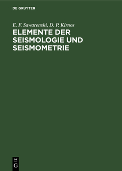 Hardcover Elemente Der Seismologie Und Seismometrie [German] Book