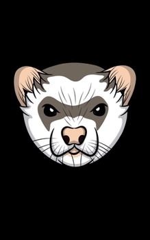 Sketchbook: Ferret Head Illustration - 100 Framed Sketch Book Pages - Soft Cover - Small Size - 5 x 8 inch