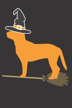 Paperback Notebook: Beagle Halloween Witch Dot Grid Dotted 6x9 120 Pages Book