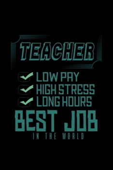 Teacher: low pay, high stress, long hours. Best job in the wolrd: 110 Game Sheets - 660 Tic-Tac-Toe Blank Games | Soft Cover Book for Kids | Traveling ... x 22.86 cm | Single Player | Funny Great Gift