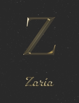 Paperback Zaria: 1 Year Daily Planner (12 Months) - Yellow Gold Effect Letter Z Initial First Name - 2020 - 2021 - 365 Pages for Planni Book