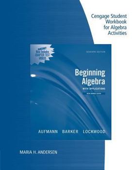 Paperback Student Workbook for Beginning Algebra with Applications, Multimedia Edition, 7th Book