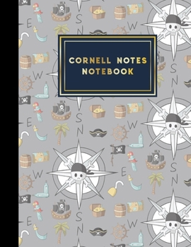 Paperback Cornell Notes Notebook: Note Taking Notebook, For Students, Writers, school supplies list, Cute Pirates Cover, 8.5" x 11", 200 pages Book