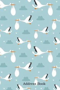 Paperback Address Book: Include Alphabetical Index with Decorative Stork Pattern Cover Book