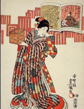 Japanese Woodblock Sketchbook: Attractive Large 8.5x11 Format Japanese Ukiyo E Style Woodblock Print Sketchbook, Journal Book. Utagawa Kunisada Red Woman. Kimono.