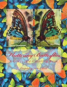 Paperback Fluttering Butterflies: A Greyscale Coloring Book