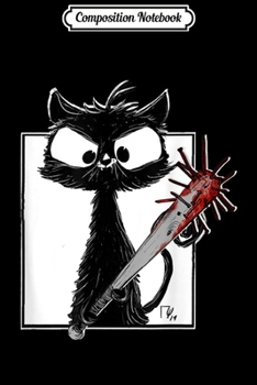 Composition Notebook: Horror Halloween Black Cat Murderous Cat Baseball Bat Cat Journal/Notebook Blank Lined Ruled 6x9 100 Pages