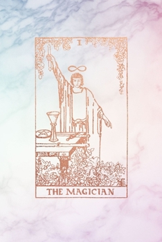 The Magician: Tarot Card Journal - 6 x 9 College 120 Ruled Pages - Pastel Hue Marble and Rose Gold - College Ruled Notebook