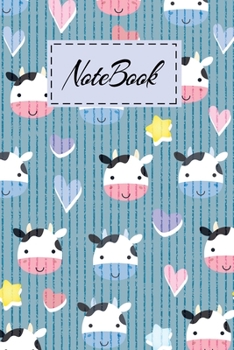 Notebook: Cute Cow Cartoon themed Cover Design Notebook For Girls Boys Kids Teens For Taking notes & Ideas - Perfect gifts Journal For Cow Lovers.
