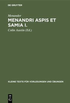Hardcover Menandri Aspis et Samia I. [German] Book