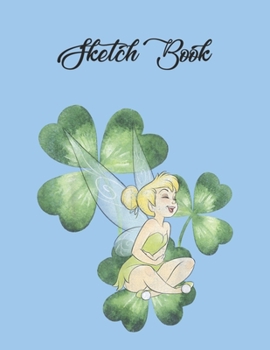 Paperback SketchBook: Disney Peter Pan Tink Wendy Kids Flying Silhouettes Cute Theme Marble Size SketchBook Blank Pages Rule Unlined for Gir Book