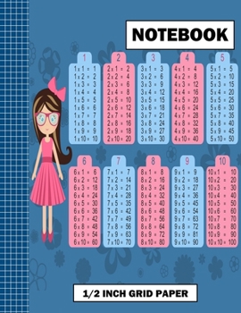 1/2 Inch Grid Paper Notebook: Graph Paper Notebook 1/2 Inch Squares. Grid Paper Journal 8.5x11 in. Multiplication
