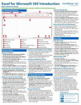 Excel for Microsoft 365 Introduction Quick Reference Training Guide (Cheat Sheet of Instructions, Tutorial, Tips & Shortcuts - Laminated Card)
