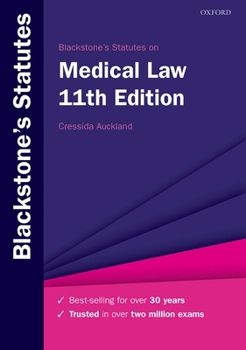 Paperback Blackstone's Statutes on Medical Law Book