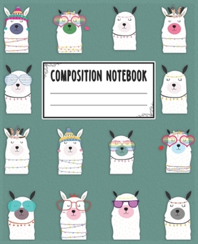 Paperback Composition Notebook: Beautiful Llama Themed Wide Ruled Composition Notebook For All Llama Lovers Book