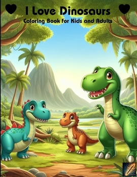 I Love Dinosaurs: Stress Relief Coloring Book for Kids and Adults