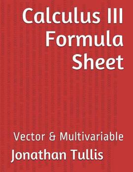 Paperback Calculus III Formula Sheet Book