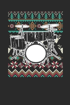 Paperback Christmas Sweater - Drums: Dotted Bullet Grid Notebook / Journal (6 X 9 -120 Pages) - Ugly Christmas Gift Idea Book