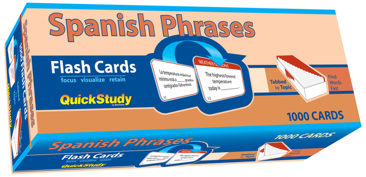 Cards Spanish Phrases Flash Cards (1000 Cards): A Quickstudy Reference Tool Book