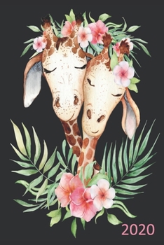 2020: Giraffe Diary, Planner, Organiser  - Week Per View - Gift for Meditator, Zen Seeker, Healer