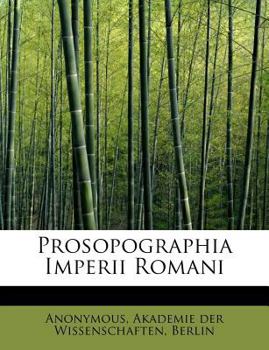 Paperback Prosopographia Imperii Romani [Latin] Book