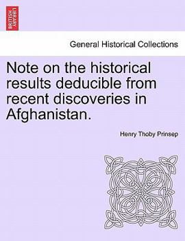 Paperback Note on the Historical Results Deducible from Recent Discoveries in Afghanistan. Book