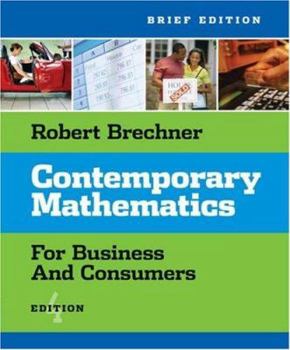 Paperback Contemporary Mathematics for Business and Consumers, Brief Edition [With CDROM] Book