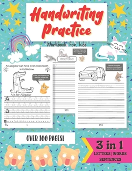 Paperback Handwriting Practice Workbook for Kids: Learning the Alphabet Writing Sight Words & Sentences for Toddlers to Preschool Kindergarten Book