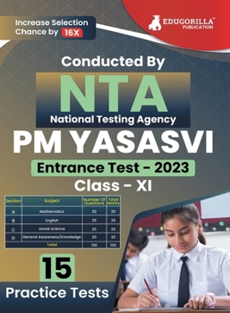 Paperback NTA PM Yasasvi Class XI Exam Prep Book 2023 (English Edition) Scholarship Scheme 15 Practice Tests (1500 Solved MCQs) with Free Access To Online Tests Book
