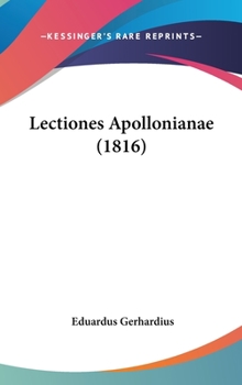 Hardcover Lectiones Apollonianae (1816) Book