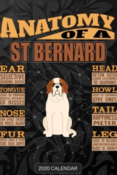 Paperback Anatomy Of A St Bernard: St Bernard Dog 2020 Calendar - Customized Gift For St Bernard Dog Dog Owner Book