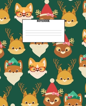 Notebook : Christmas Dog Holiday Themed Wide Ruled 120 Page Composition Notebook