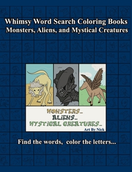 Paperback Whimsy Word Search, Monsters, Aliens, and Mystical Creatures, Coloring Book